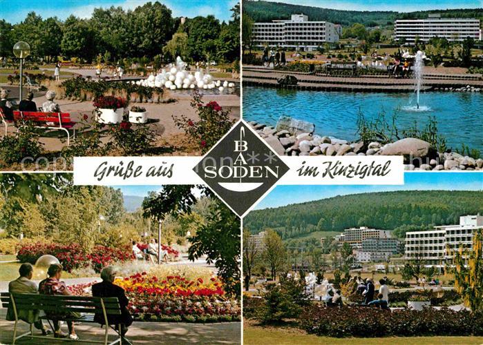 Bad Soden-Salmuenster Blick vom Wassergarten im Kurpark Sanatorium