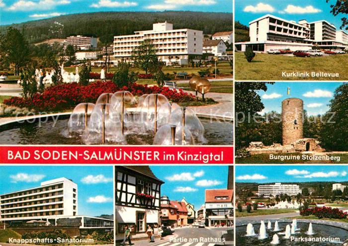 Bad Soden-Salmuenster Wasserspiele Sanatorium Kurklinik Kurpark Burgruine Stolze