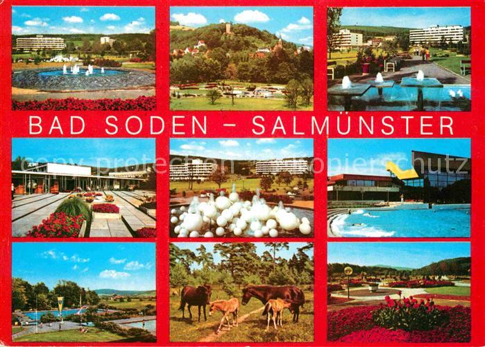Bad Soden-Salmuenster Kurpark Wasserspiele Sanatorium Kurhaus Thermalbad Pferde