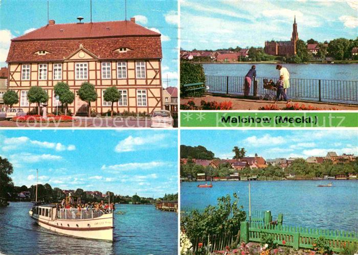 Malchow Rathaus Malchower See Kloster Teilansicht Ausflugsdampfer Mecklenburgisc