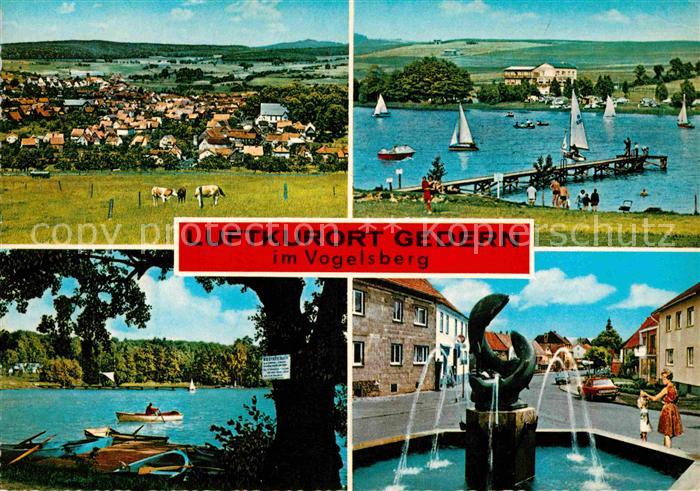 Gedern Panorama Luftkurort im Vogelsberg Badesee Segeln Ortspartie mit Brunnen