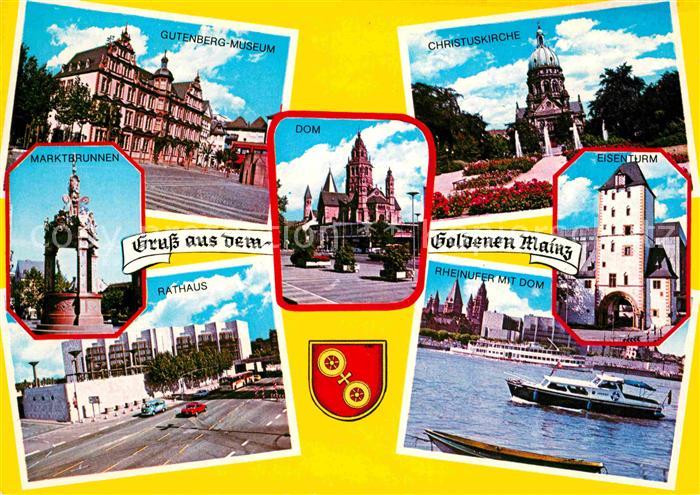 Mainz Rhein Gutenberg Museum Kirche Marktbrunnen Rathaus Dom Eisenturm Rheinufer