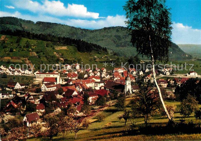 Berghaupten Ortsansicht mit Kirche Kinzigtal Schwarzwald
