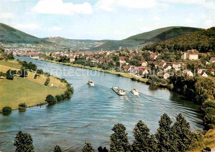 Neckargemuend Panorama Blick ueber den Neckar