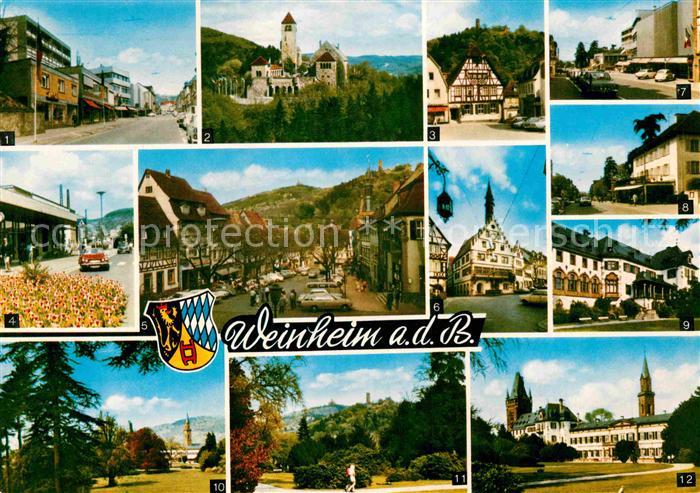 Weinheim Bergstrasse Bahnhofstrasse Wachenburg Burgruine Windeck Bahnhof Marktpl