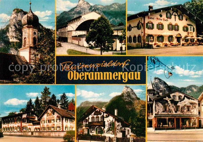 OBERAMMERGAU Bayern Kirche Hotel Alte Post Passionsspieldorf Alpenblick