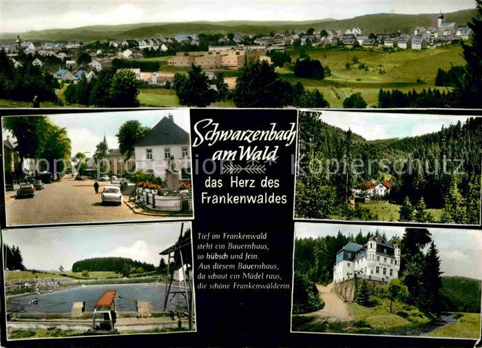 Schwarzenbach Wald Panorama Frankenwald Ortspartie Freibad