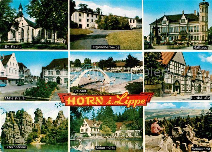 Horn Lippe Kirche Jugendherberge Rathaus Strassenpartien Freibad Externsteine Si