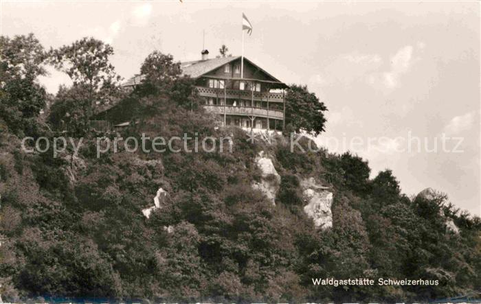 Bingen Rhein Waldgaststaette Schweizerhaus bei Burg Rheinstein