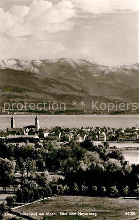 Lindau Bodensee mit Alpen Blick vom Hoyerberg