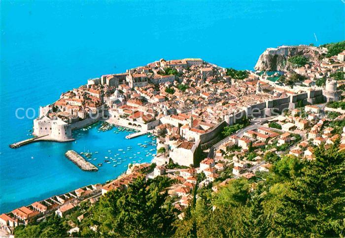 Dubrovnik Ragusa Fliegeraufnahme mit Hafen