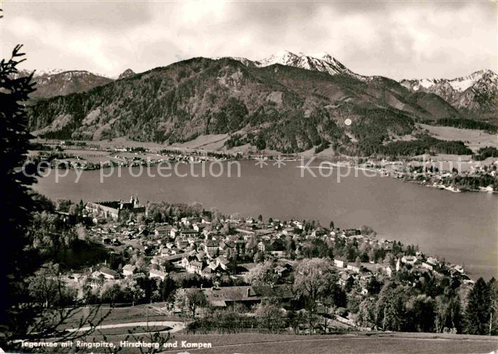 Tegernsee Bayern mit Ringspitze Hirschberg und Kampen