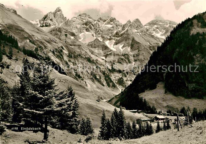 Einoedsbach mit Maedelgabelbruppe bei Oberstdorf