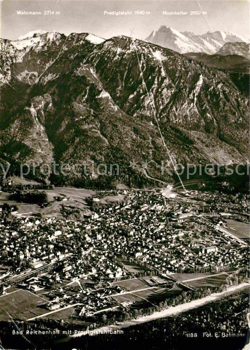Bad Reichenhall Fliegeraufnahme mit Predigtstuhlbahn