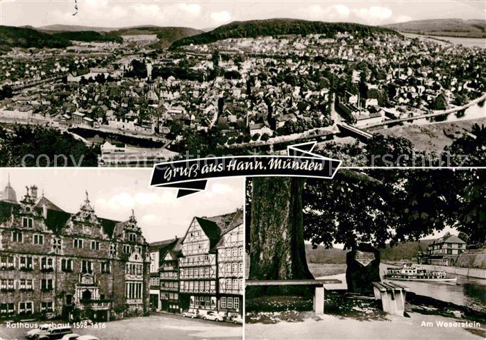 Hann. Muenden Fliegeraufnahme Rathaus Weserstein