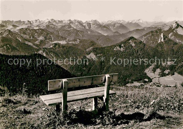 Rottach-Egern Wallbergbahn Blick vom Setzberggipfel auf Karwendel