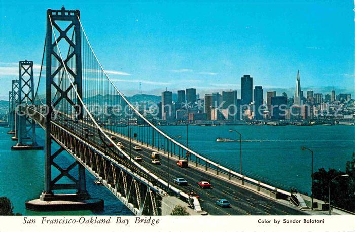 San Francisco California Oakland Bay Bridge with Skyline
