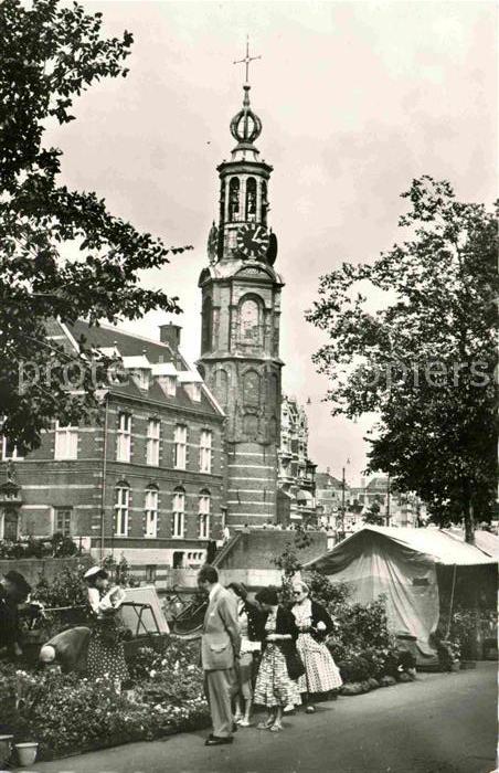 Amsterdam Niederlande Munttoren met Bloemmarkt Muenzturm Blumenmarkt