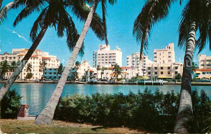 Miami Beach Long across Indian Creek beach front hotels