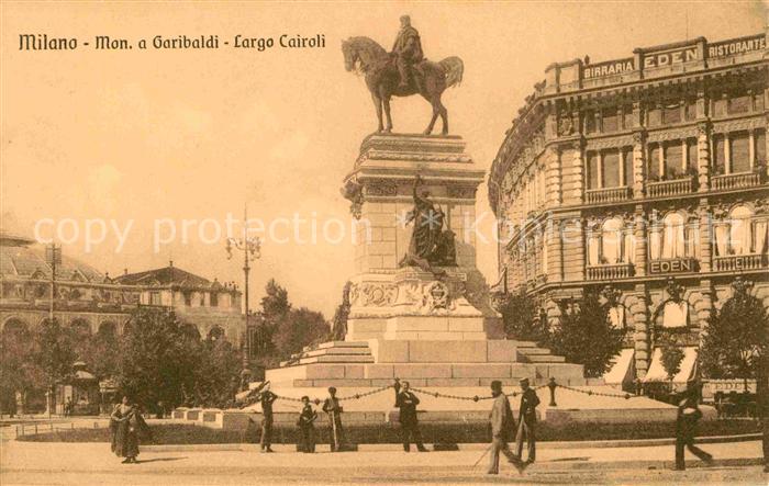 Milano Monumento a Garibaldi Largo Cairoli Reiterstandbild
