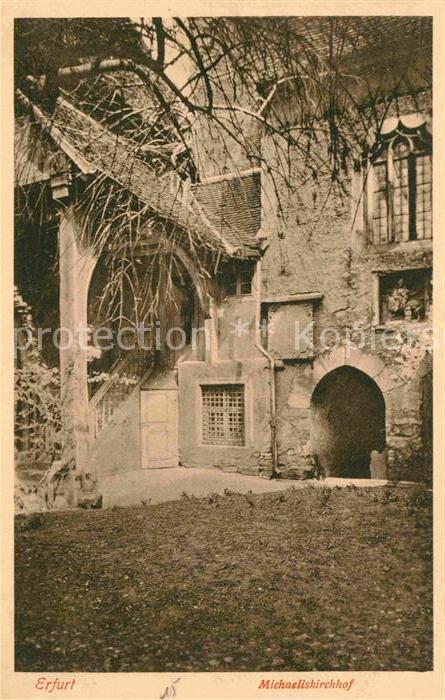 ERFURT  CITY Michaeliskirchhof Heimatschutz Postkarte