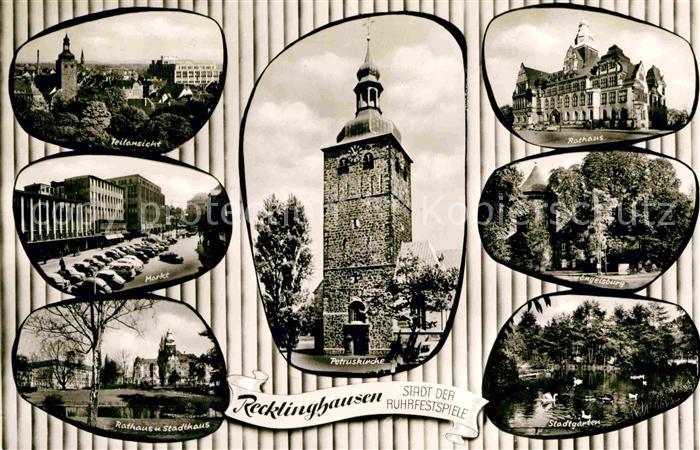 Recklinghausen Westfalen Markt Rathaus Stadthaus Petruskirche Engelsburg Stadtga