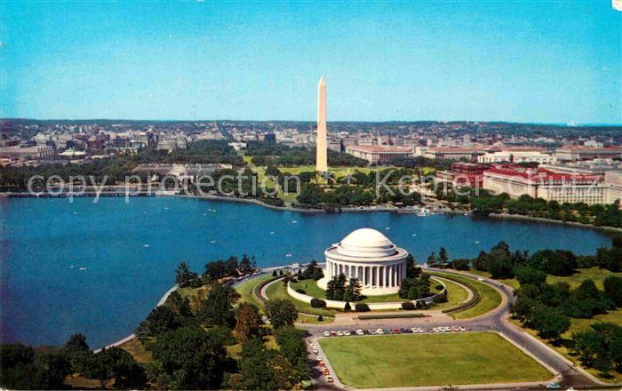 Washington DC Aerial view of Nation's Capitol Jefferson Memorial Washington Monu