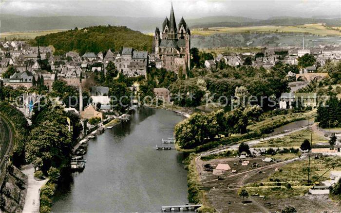 Limburg Lahn Panorama Blick von der Autobahnbruecke zum Dom