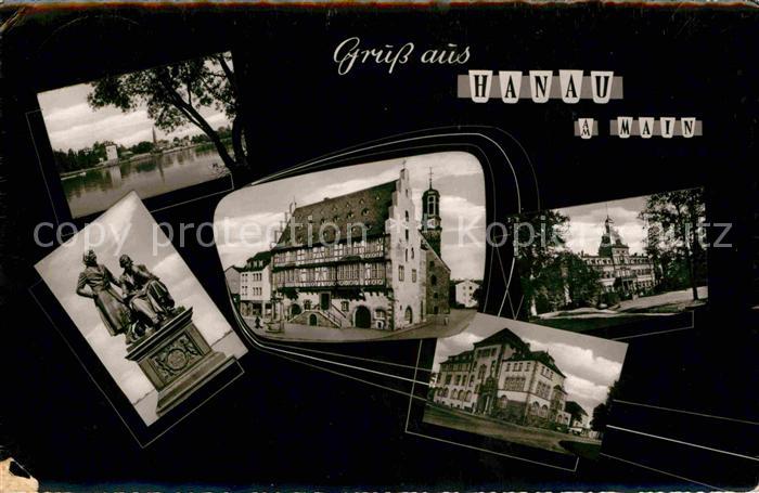 Hanau Main Teilansichten Gebaeude Denkmal Statue