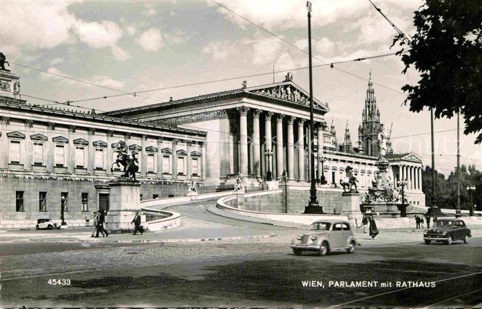 Wien Parlament mit Rathaus Denkmal