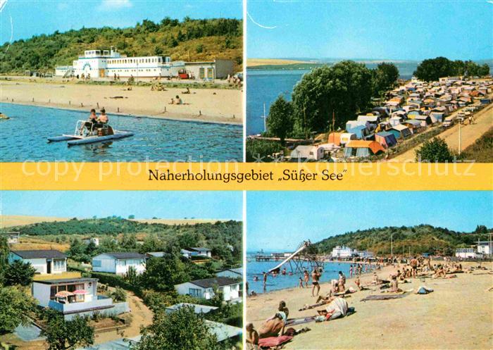 Seeburg Eisleben Naherholungsgebiet Suesser See Strand Campingplatz Bungalows