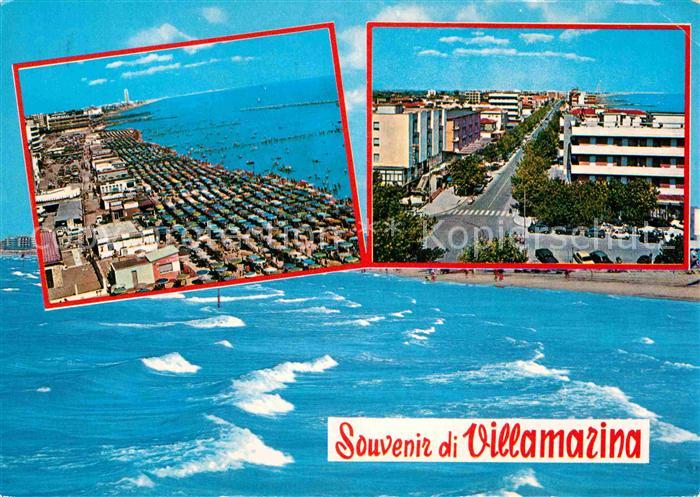 Villamarina Cesenatico Strand Haeuserpartie an der Kueste