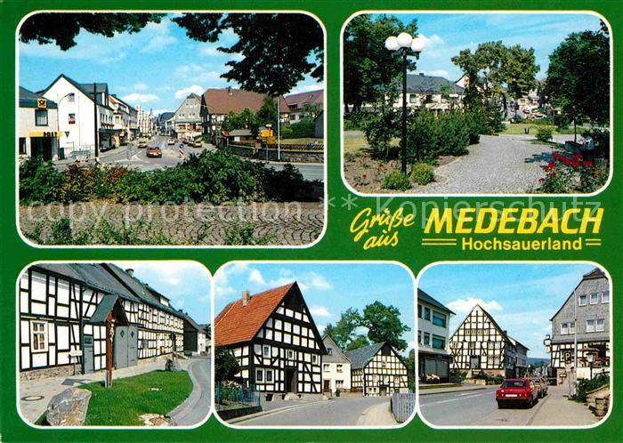 Medebach Teilansichten Strassenpartie Fachwerkhaus Park Promenade