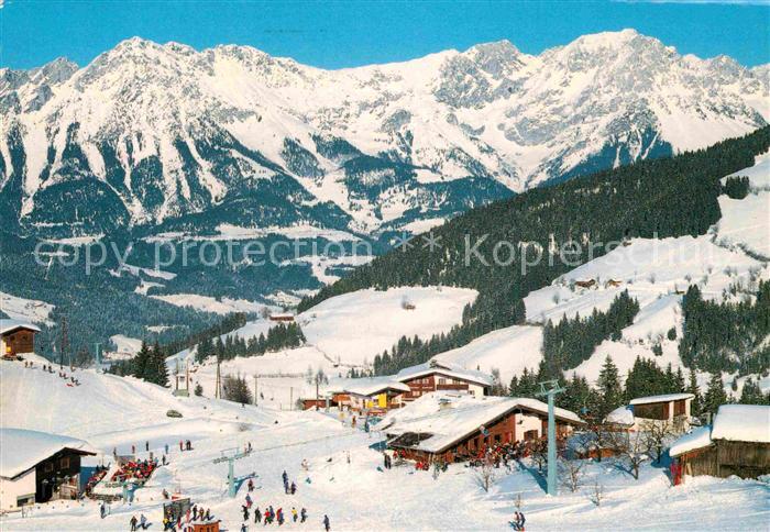 Hochsoell Panorama Wintersportgebiet gegen Wilden Kaiser Kaisergebirge