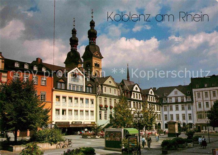 Koblenz Rhein Am Plan Altstadt Platz Kirchtuerme
