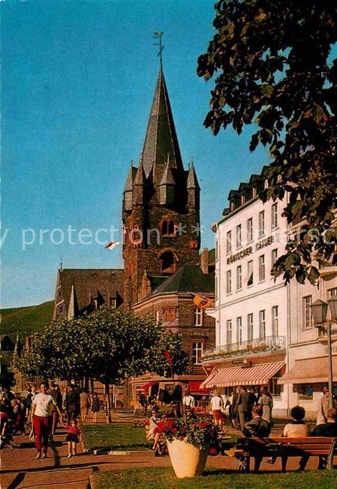 BERNKASTEL-KUES Berncastel Rheinland-Pfalz Moselpromenade Kirche Hotel Roemische