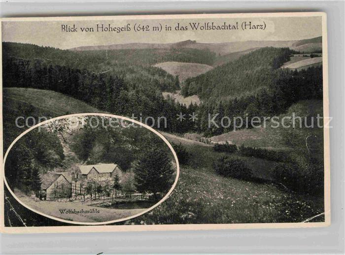 Hohegeiss Harz Panorama Blick ins Wolfsbachtal Wolfsbachmuehle