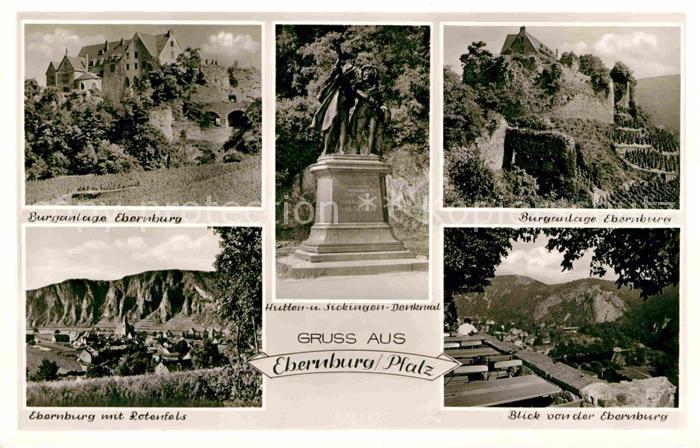 Ebernburg Burganlage Panorama Hutten und Sickingen Denkmal