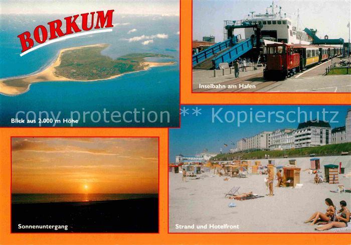 BORKUM Nordseebad Niedersachsen Fliegeraufnahme Sonnenuntergang Strand Hafen Hot