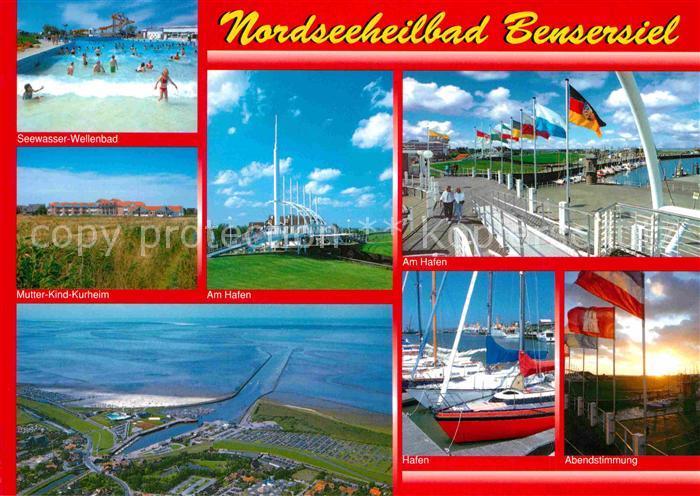 Bensersiel Wellenbad Fliegeraufnahme Mutter-Kind Kurheim Hafen