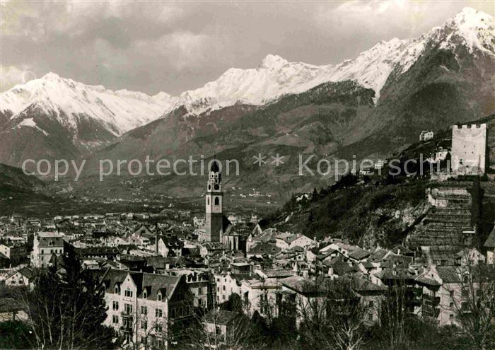 Meran Merano Kirche Burg Panorama