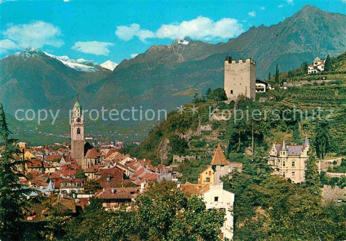 Meran Merano Kirche Schloss Panorama