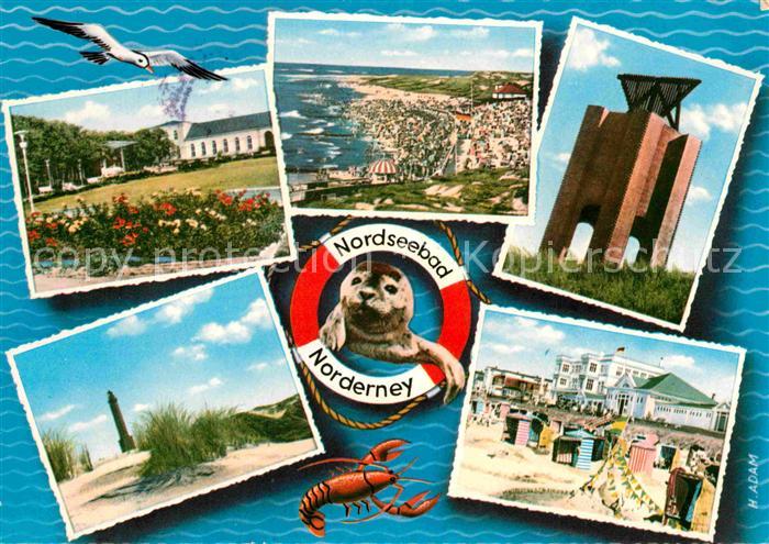 Norderney Nordseebad Panorama Leuchtturm Strand Kirche