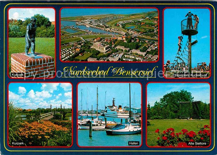Bensersiel Kurpark Fliegeraufnahme Spielplatz Kunterbunt Hafen