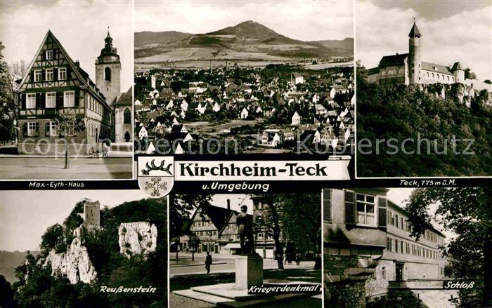 Kirchheim Teck Max Eyth Haus Stadtblick Schloss Reussenstein Kriegerdenkmal