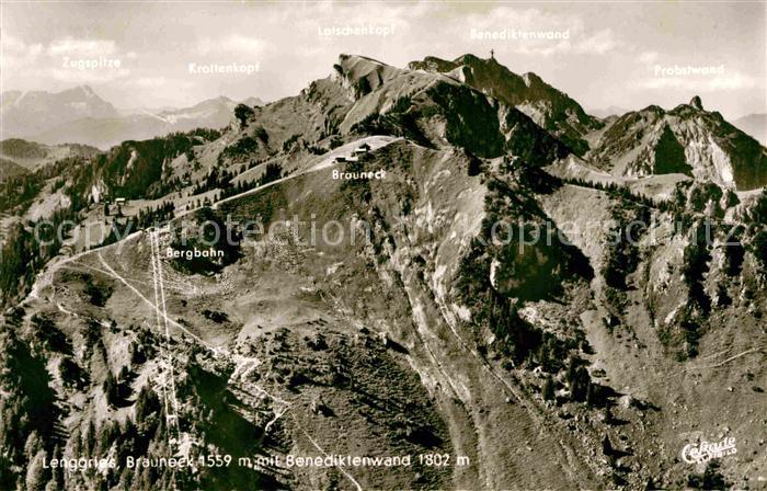 Lenggries Fliegeraufnahme mit Brauneck und Benediktenwand