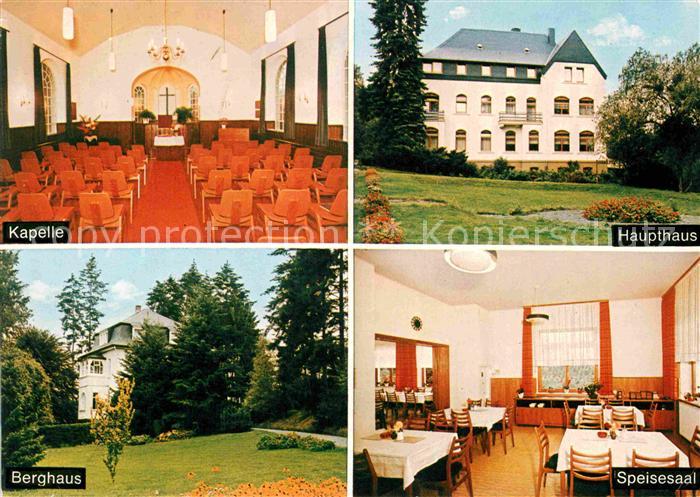 Siegen Westfalen Erholungsheim Patmos Kapelle Haupthaus Berghaus Speisesaal