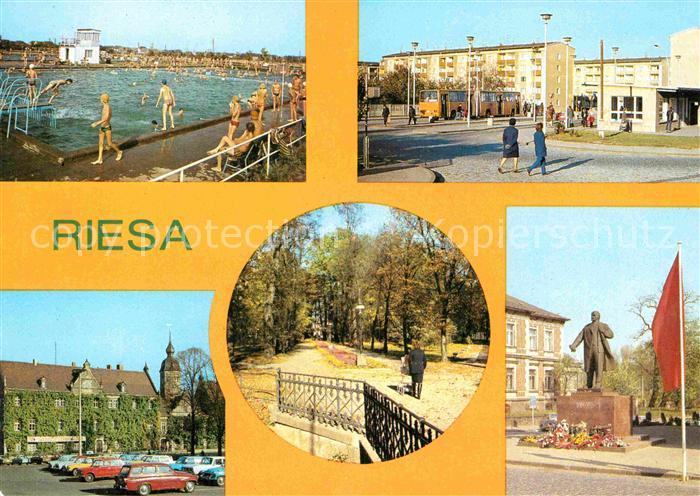 Riesa Sachsen Schwimmbad Riesa Weida Bushaltestelle Rathaus Im Stadtpark Leninde