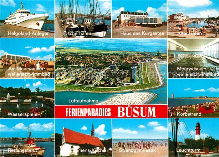 Buesum Nordseebad Helgoland Anleger Fischerhafen Haus des Kurgastes Alter Hafen