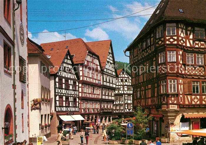 Mosbach Baden Hauptstrasse und Palmsches Haus Fachwerkhaeuser